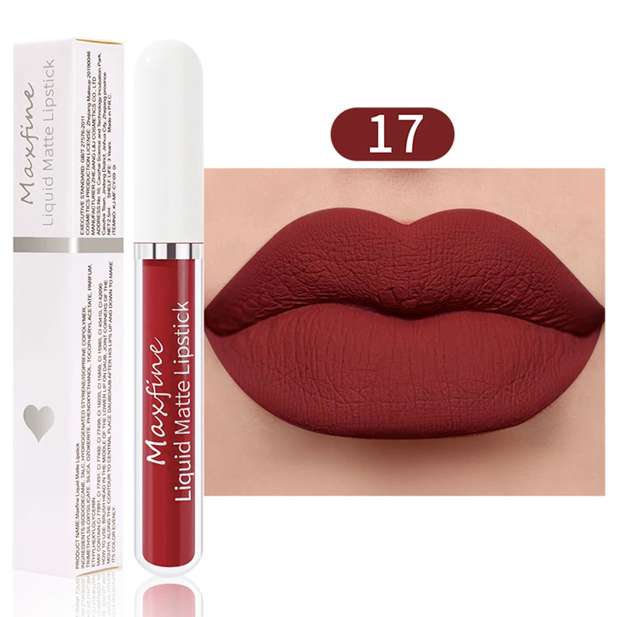 Matte Lipstick Long-Lasting Liquid Lipstick High Pigment Waterproof Velvet Lip Glaze Moisturizing Portable And Non Stick Cup